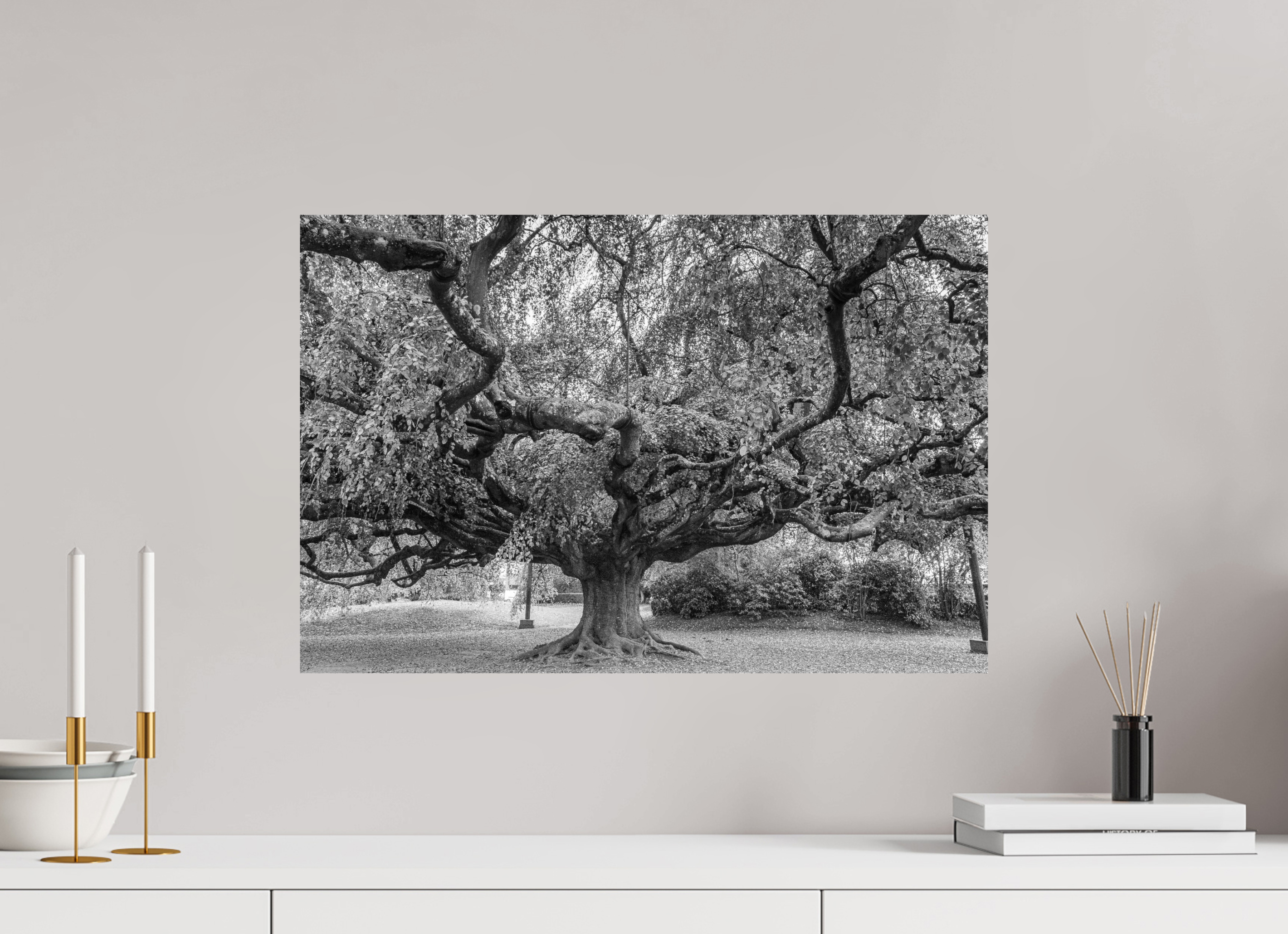 60 x 40 cm, Impression noir et blanc sur Alu Dibond 3 mn L’arbre de vie